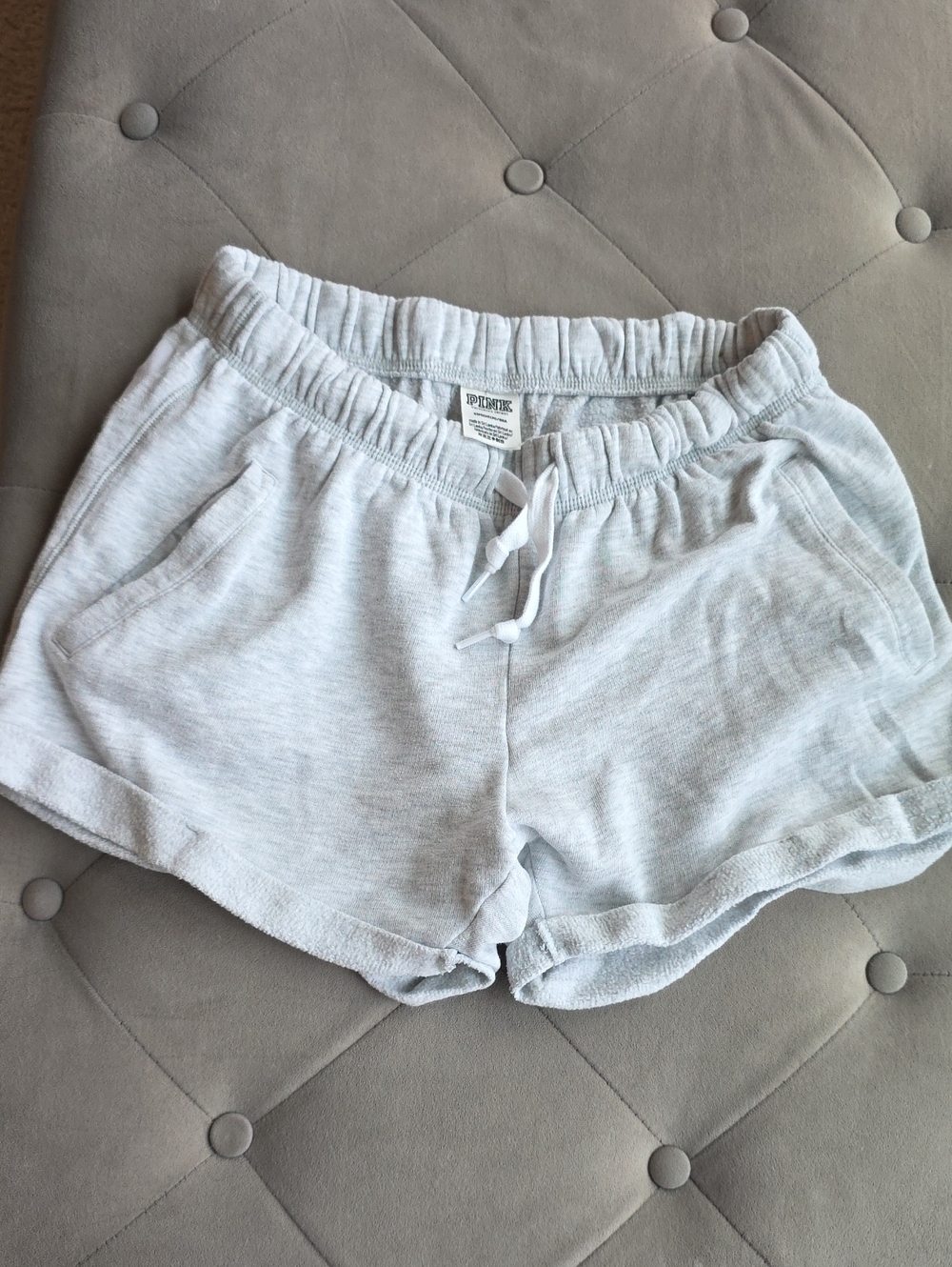 PINK Victoria's Secret Light Gray Lounge Shorts with Drawstring